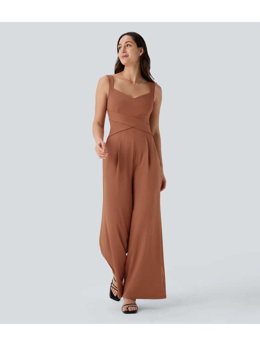 HALARA U Back Sleeveless Casual Jumpsuit with Pockets- Size L Petite